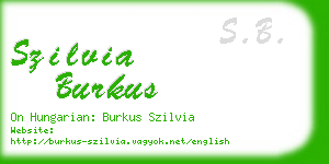 szilvia burkus business card